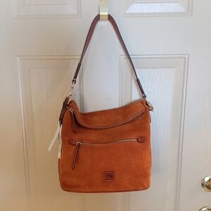 Dooney & Bourke Large Suede Sac Shoulder Bag, NWT